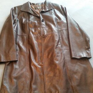 SIENA COLLECTION LEATHER COAT - BROWN